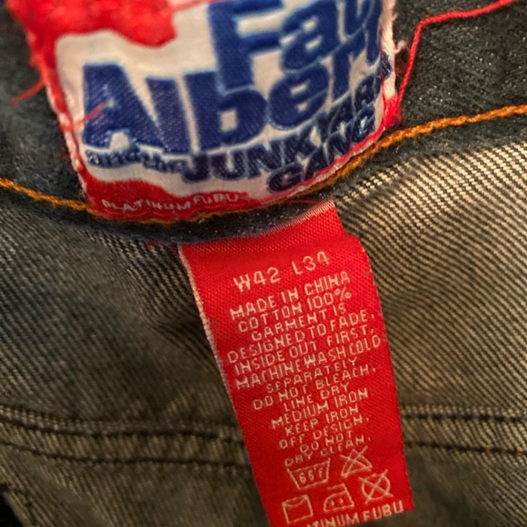 FUBU Vintage 90s Baggy Carpenter Jeans Loose Fit Hip Hop 42 by 34 RARE - Picture 10 of 15